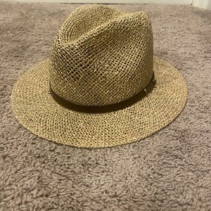 COUNTRY GENTLEMAN Straw Fedora Leather Trim